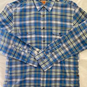 Men’s Blue Long Sleeve Casual Button Down